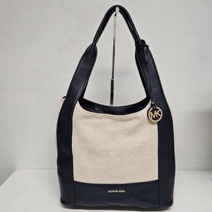 Michael Kors Navy and Canvas Marlon Hobo New w/out Tags